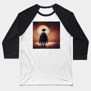 Penguin and Setting Sun Baseball T-Shirt